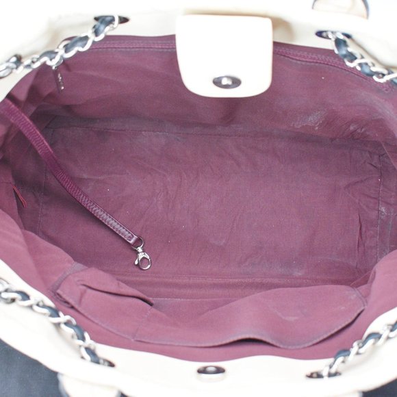 CHANEL Drawstring Large Quilted Calfskin & Caviar Shopping Tote Bag Beige - Picture 10 of 11